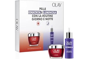 OLAY Regenerist Crema Viso Giorno 50ml + Retinol24 Siero Viso Notte, Idea Regalo, Cofanetto Giorno & Notte Antirughe Pelle Idratata e Luminosa