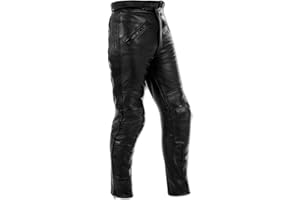 A-PRO Pantalon Cuir Vachette Moto Motard Sport Protections CE Doublure Homme 34