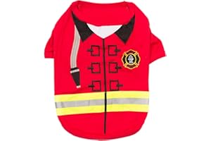 Parisian Pet - Firebarker - Firefighter Costume for Dogs | Funny Halloween Outfit for Pets| Size - M