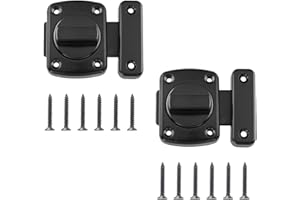 UTMACH UMTACH Drehriegel Riegelschloss 2 Stück Schieberiegel Drehriegel Riegelschloss Schwarz Türriegel Latch Klein Zinklegierung Drehriegel mit Schrauben für Badezimmertür Türriegel Fensterriegel