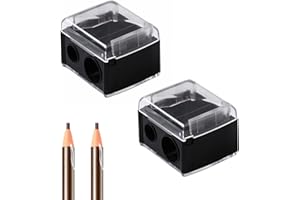 TENGEE 2 Stück Pencil Sharpener, Spitzer für Kajalstifte, Doppelloch-Bleistiftspitzer, Anspitzer Faber-Castell, Geeignet für Den Handlich für Unterwegs,Augenbrauenstift Lipliner Eyeliner Bleistift.