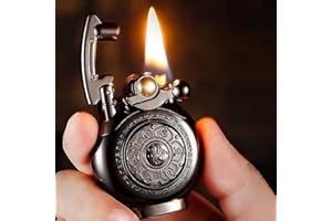 ‎LLIANG LLIANG Vintage Antique Lighter, Reusable Windproof Trench Lighter, Cool Lighters, Birthday Gifts for Men, Dad, Husband, Cooler as a Stick Lighter (Black)