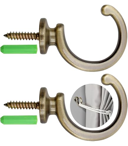 Tiardey 2 Pezzi fermatende, Gancio in Metallo a Forma di U Gancio per Fissaggio a Parete, Accessori per tendaggi, tendaggi Decorativi per tendaggi (Nero Tiardey 2 Pezzi fermatende, Gancio in Metallo a Forma di U Gancio per Fissaggio a Parete, Accessori per tendaggi, tendaggi Decorativi per tendaggi (Nero