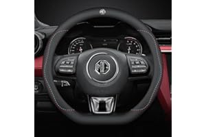 NETHIX Coprivolante Auto, per MG ZS EV 2019-2024 Antiscivolo Durevole Facile da installare Volante Protezione Decorazione Accessori,A