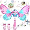 VikriDa Magic Wand Bubble Machine Butterfly Automatic Powerful Bubble Blower for Kids | for Indoor, Outdoor, Birthday, Wedding, Party, Park Garden Backyard Play (Bubble Solution Included)