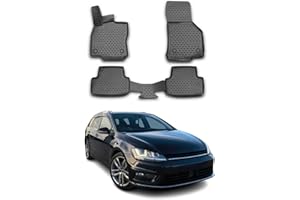 ‎OMAC OMAC Rubber Mats Floor Mats Compatible with Golf MK7 Variant 2013-2020 TPE Mats Black 4X
