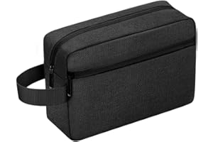 LMYTDO Toiletry Bag for Men, Portable Travel Wash Bag Waterproof Shaving Bag Toiletries Accessories Cosmetic Bag Make Up Bag, Gym Shower Bathroom Makeup Bag with Handle (Black)