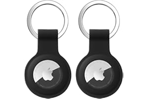 SINGGREAT 2 Piezas Llavero Airtag, Airtag Funda para Llavero Silicona Case compatibles con Apple AirTags, Anti-Perdida Anti-Rasguños Ligero Protectora (Negro & Negro)
