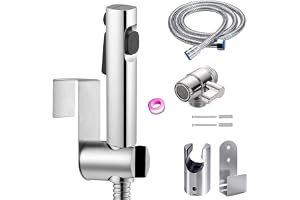 Bidé handdusch set, dubbelstråle läge, munstycke, ABS-plast, baby-tygblöja med krandispenser, slang, väggfäste