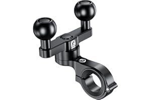 BRCOVAN Lega Alluminio Supporto per Morsetto per Manubrio con Due Giunti Sferici in TPU da 1 Pollice (25,4 mm) Compatibile con RAM Mounts B Szie Braccio a Doppia Presa