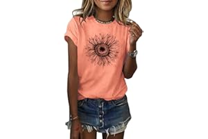 Cicy Bell Maglietta da Donna con Girasole Estiva a Maniche Corte Magliette Larghe T-Shirt da Donna
