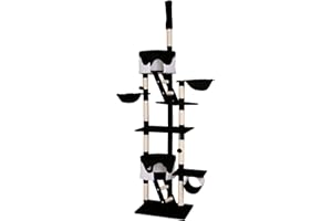 LIONTO dibea Drapak XXL do wspinaczki, drapak dla kotów, z regulacją wysokości, kolor czarny/biały