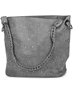 [Gesponsert]styleBREAKER Handtaschen Set mit Strass Applikation im Sternenhimmel Design, 2 Taschen 02012013