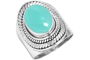 Jeweloporium 925 Sterling argent Fait main Bague for Femmes 10x14 ovale Gemme Mode Bijoux for Gift (99118_R)