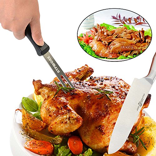 Atpwonz 2er Fleischgabel spülmaschinenfest aus Edelstahl zwei Zinken Gabel 29 cm - 6