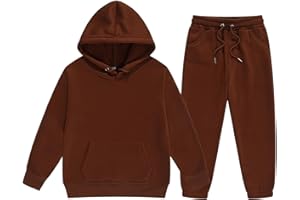 GENERISCH 2025 Trainingsanzug für Kinder Jungen Mädchen Einfarbig Jogginganzug Mit Langarm Kapuzenpullover Jogging Hosen Sportanzug Kinderkleidung Set Unisex 2 Piece Freizeitanzug Sportkleidung 2-13 Jahre