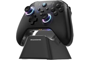 Machenike G3V2 Gaming Controller PC with Charging Dock, Force-Adjustable Joystick, Wireless PC Controller for Switch 2,Switch,iOS,Android, 1000Hz Polling Rate and 1000mAh, RGB Lighning, Black