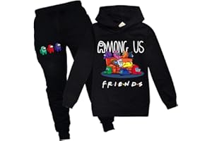 CKCKTZ Boys Among Gamer US Sweat à capuche et pantalon de survêtement pour filles de 4 à 12 ans