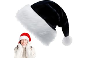 YAAVAAW Weihnachtsmütze für Kinder, Erwachsene, luxuriöse Weihnachtsmütze, Plüsch-Weihnachtsmannmütze, Unisex, Weihnachtsmütze, Weihnachtsmannmütze, Weihnachtsmannmütze, Kostüm, Geschenke für Damen,