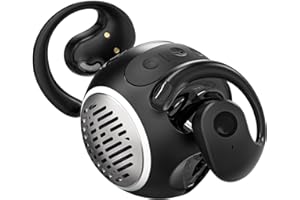 YUEYINOK Bluetooth Headphones,2-in-1 Open Ear Headphones & Speakers,Clip on Headphones Wireless with Earhooks,Noise Cancelling On Ear Headphones,Sports Running Wireless Bluetooth Earbuds,for Sport/Work/Camping