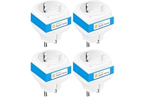 Meross Inteligentne gniazdko mini, kompatybilne z Apple HomeKit, Alexa i Google Home, inteligentne gniazdko WiFi, sterowanie głosowe i aplikacją, 4 sztuki