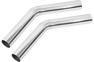 X AUTOHAUX 2 Pcs 45 Degree 2.5" OD Car DIY Custom Mandrel Exhaust Pipe 11.81"