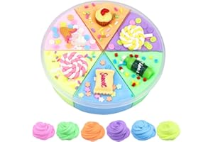 ROPNIIK 6 ColoresPastel de Mantequilla Slime Putty Slime, Amarillo, Verde, Naranja, Azul, Púrpura y Rosa Nube Slime Súper Suave y no Pegajoso Arcilla Fruta Nube Slime, DIY Sludge Toy regalos