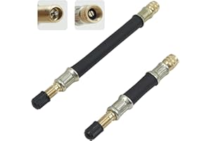 UNILLEA 2 pièces prolongateur de valve de pneu, adaptateur de valve flexible universel, prolongation de valve en caoutchouc 100mm pour voiture, moto, gonflage facile et contrôle de la pression d’air, compatib