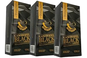 3 cajas de eGano Ganoderma Black Coffee - Café instantáneo con extracto de Ganoderma Lucidum (30 sobres x 3,5 g / caja)