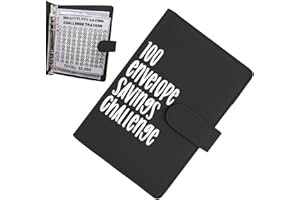 ereqeip 100 Envelope Challenge Binder, Easy and Fun Way to Save 5,050, Savings Challenges Budget Book Binder with Cash Envelopes, Budget Planner Book for Budgeting, black