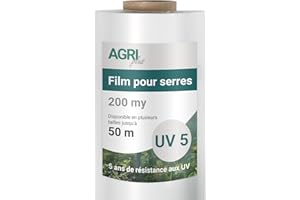 AGRI plus Film de Serre Largeur 10 m - Longueur au Choix I Film de Jardin indéchirable pour couvertures I bâche de Protection résistante aux UV 5 Ans I épaisseur du Film 0,200 mm
