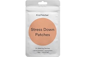 Kind Patches | Stress Down Patches | Stress & Anxiety Support | Botanical Plant-Based Formula with Calming Herbs, Green Tea, Vitamin B Complex & Ashwagandha | 30 Vegan Patches
