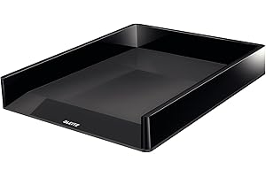 Leitz Corbeille à Courrier A4, Noir/Gris, Dual, 53610095