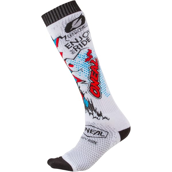 O'NEAL MTB/Motocross-Socken | Verstärkte Ferse & Sohle | Schweißabsorbierend | Grau/Gelb | One Size | Unisex