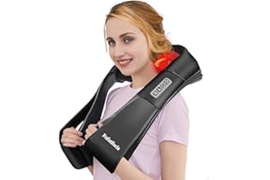 FOFUTFOCIS Neck Massager, Shiatsu Back and Shoulder Massagers with Heat, 3D Deep Tissue Kneading Electric Massager for Calf Foot Full Body Muscle Pain Relief, Massage at Home Office, Gift for Mum Dad, Black