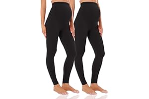 Foucome Women's Over Bump Super Soft Support Maternity Leggings Cropped Pants