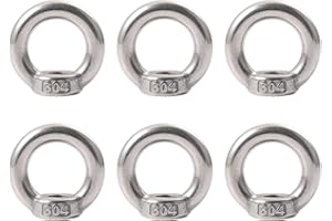 MYTHOSURGE 6 Stück Ringmutter M8, 304 Edelstahl, Ringösen Augenmuttern Ringmuttern, Ringschrauben for Befestigen Sie hängende Ornamente, Blumentöpfe, Schaukelständer usw.
