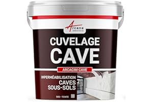 Enduit de cuvelage, Enduit cave, Enduit hydrofuge, Enduit étanchéité cave, garage, sous-sols | Arcacim cave - 5 kg Gris - ARCANE INDUSTRIES