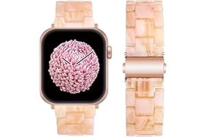 SEURE Compatible with Apple Watch Band 38mm 40mm 41mm 42mm 44mm 45mm, Women Men Resin Strap with Stainless Steel Buckle Replacement for Series SE/8/7/6/5/4/3/2/1