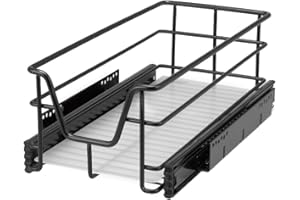 bremermann Teleskopschublade für 30 cm Schrank mit Einlegeboden Küchenschublade (Schwarz)