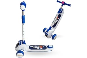 CHLOENCE - Monopattino Bambini con Luci e Musica, Regolabile In Altezza, Monopattino Bambino 3 Ruote, Giochi Bambini Da 2 A 6 Anni, Ruote In PU con Luci Lampeggianti