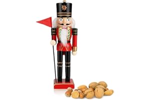 COM-FOUR® Figurka dekoracyjna Dziadek do orzechów - Dekoracja swiateczna w ksztalcie tradycyjnego dziadka do orzechów - Maly dekoracyjny dziadek do orzechów [dobór zmienny] (Stojacy z berlem)