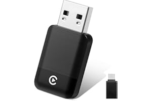 LULLU Wireless Carplay Adapter UK 2025 Upgraded, Car Play Dongle Converts Wired to Wireless, Plug & Play Supports USB and Type-C, Bluetooth Mini Carplay Compatible with Apple iPhone iOS 10+ & Cars 2016+