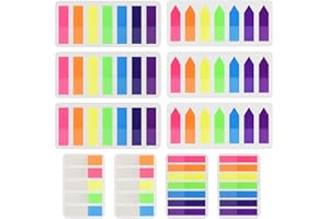 ZCZN Marque Page 1320 Feuilles, Lot de 10 Marque Page Adhesives avec 7 Couleurs, Note Autocollante de 4 Styles Convient aux Marqueur de Page, Onglet Fichier, Indicateur de Document, etc.