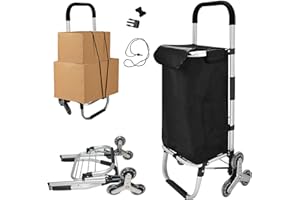 SIAIRO Carrello Spesa con 6 Ruote-Carrello Portaspesa Pieghevole Carrello Porta Spese Grande Capacita Carrello Portaspesa Per Salire Le Scale Con Borsa Impermeabile Rimovibile Nero