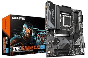 GIGABYTE B760 Gaming X AX Carte Mère - Compatible avec Les processeurs Intel Core 14e génération, VRM numérique 8+1+1 Phases, jusqu'à 7600MHz DDR5 (OC), 3X PCIe 4.0 M.2, Wi-FI 6E, 2.5GbE LAN
