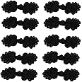 CENPEK 10 Pairs Chinese Knots Frog Buttons Closure Sewing Fasteners for Sweater Cloak Coats Scarf Cardigan and Costumes Outfit Sewing-Black