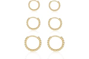 CRASLYMO Creolen Silber 925 Ohrringe Rosegold Silber Schwarz Gold Ohrringe set Klein Creolen Helix für Damen Herren Mädchen (8mm/10mm/12mm)