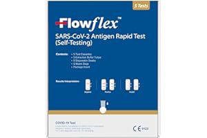 Flowflex One Step Lateral Flow Test Kit | 5 tests | One Step Test for Sars-CoV-2 Antigen |Covid-19 Self Testing Rapid Test | Not For Travel |