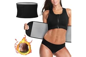 ACWOO Bauchweggürtel Herren Damen, Hula Hoop Gürtel, Fitness Gürtel Verstellbarer, Bauchgürtel Neopren Nano Silber, Bauch Weg Trainer, Sweat Belt Waisttrainer
